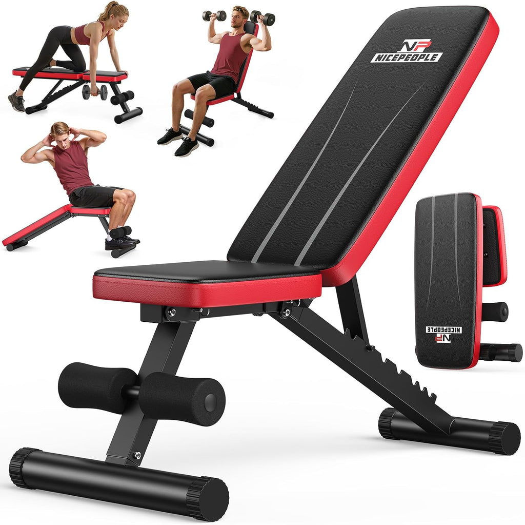 Basic Weight Bench for Home Gym Foldable Workout Bench with 8 Backrest Capacity Adjustable Bench wourant