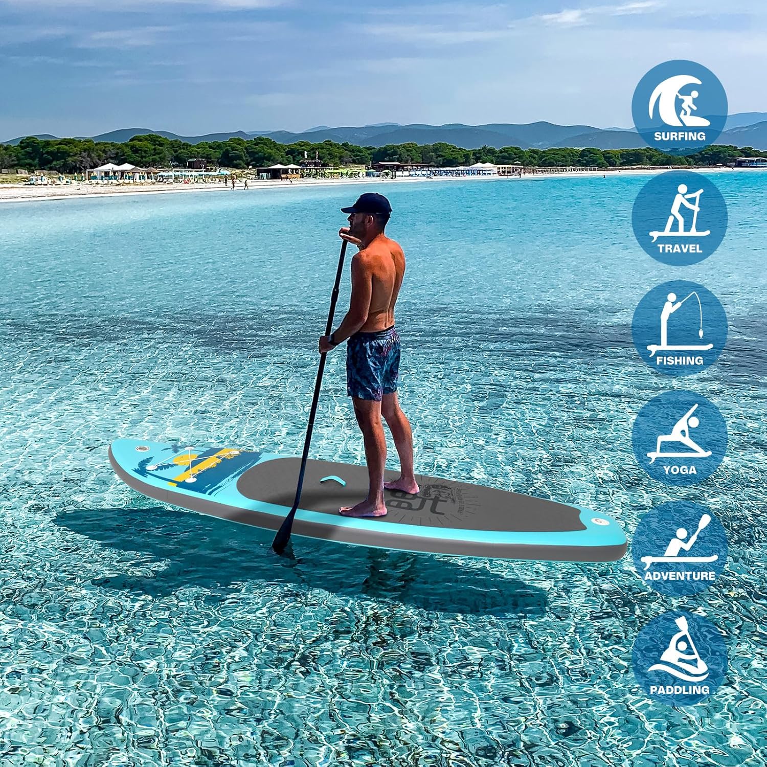 FunWater Inflatable Stand Up Paddle Board Premium SUP Paddle Accessories EVA Deck wourant