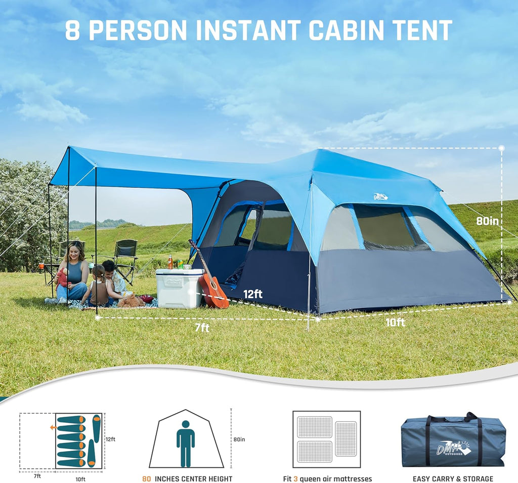 Quick-opening tent family camping tent pop-up camping tent large waterproof tent wourant