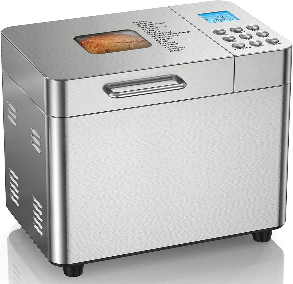 2LB Bread Maker OSIPOTO 17-in-1 Automatic Stainless Steel Bread Maker wourant