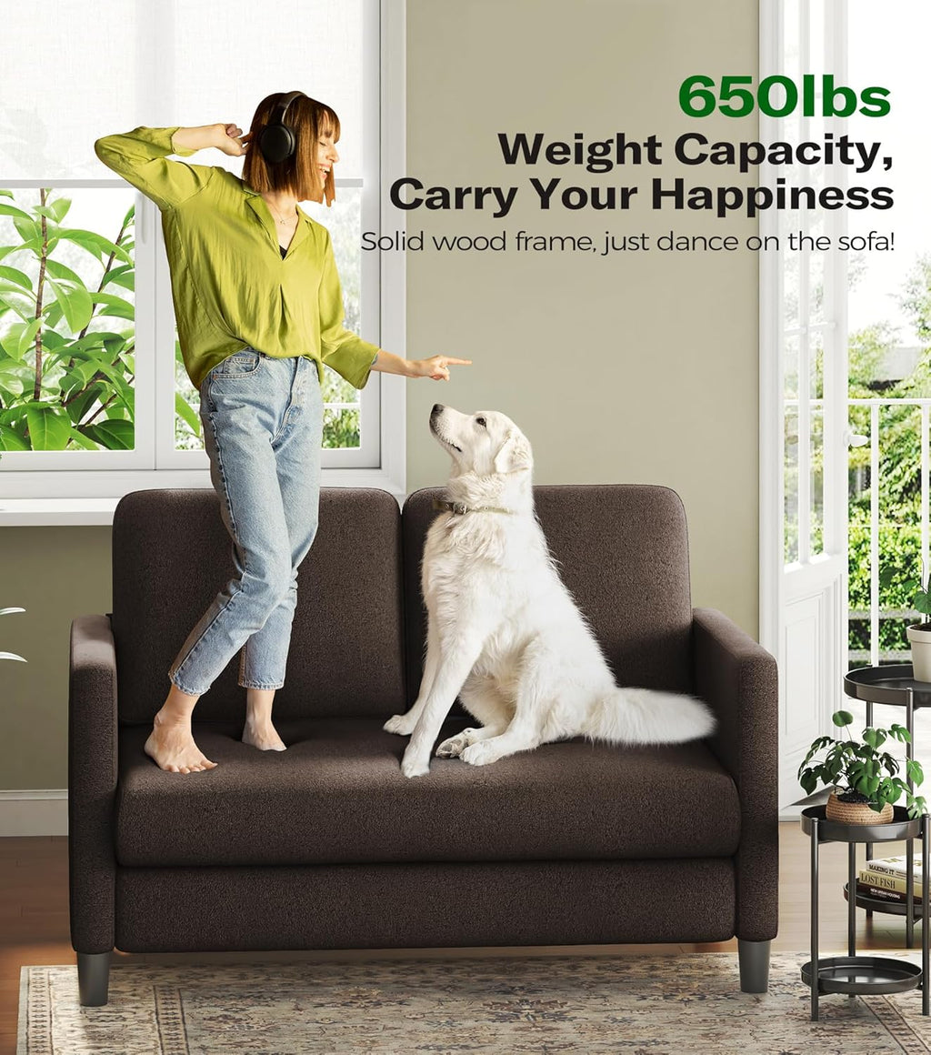 Loveseat Sofa 51" Love Seat Comfy Corduroy Small Loveseat Tool-Free Setup Couch wourant