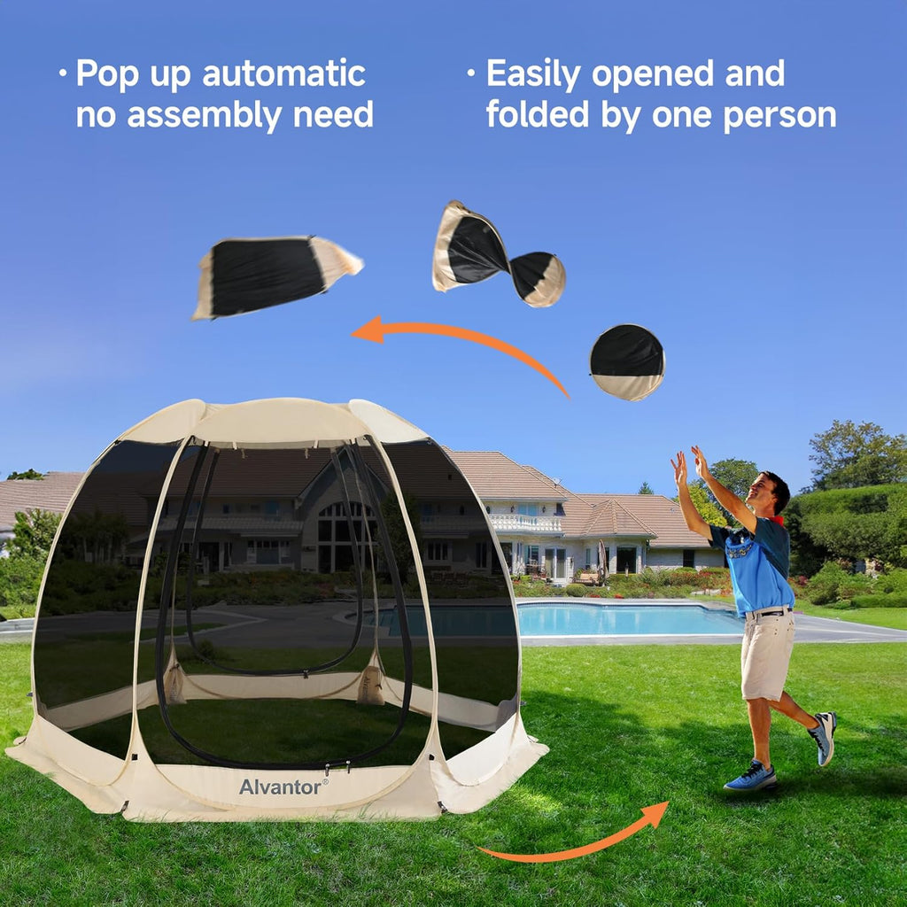 Alvantor Screen House Gazebo Pop Up Igloo Screened Canopy Tent with Mosquito Netting Sides wourant