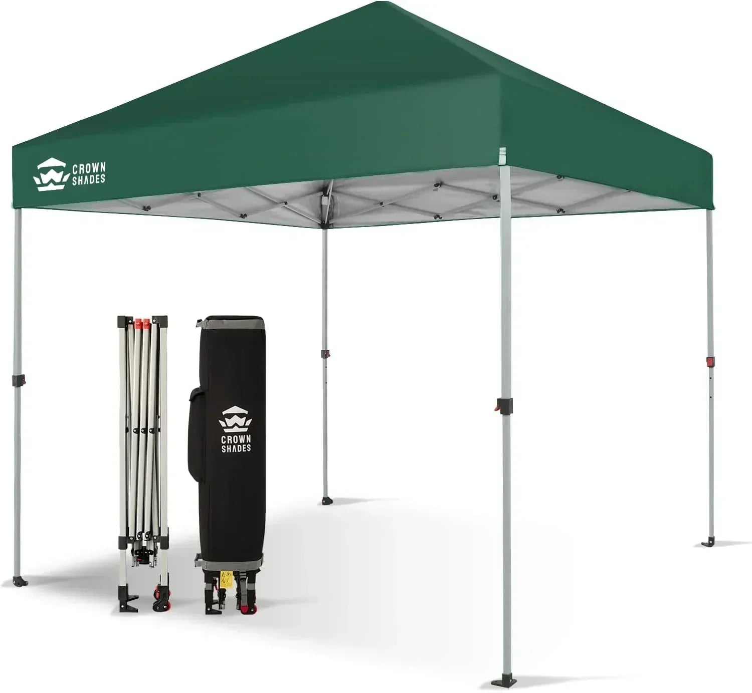 10x10 Pop-Up Awning One-Click Installation Beach Tent Outdoor Sunshade Silver Coated Top wourant