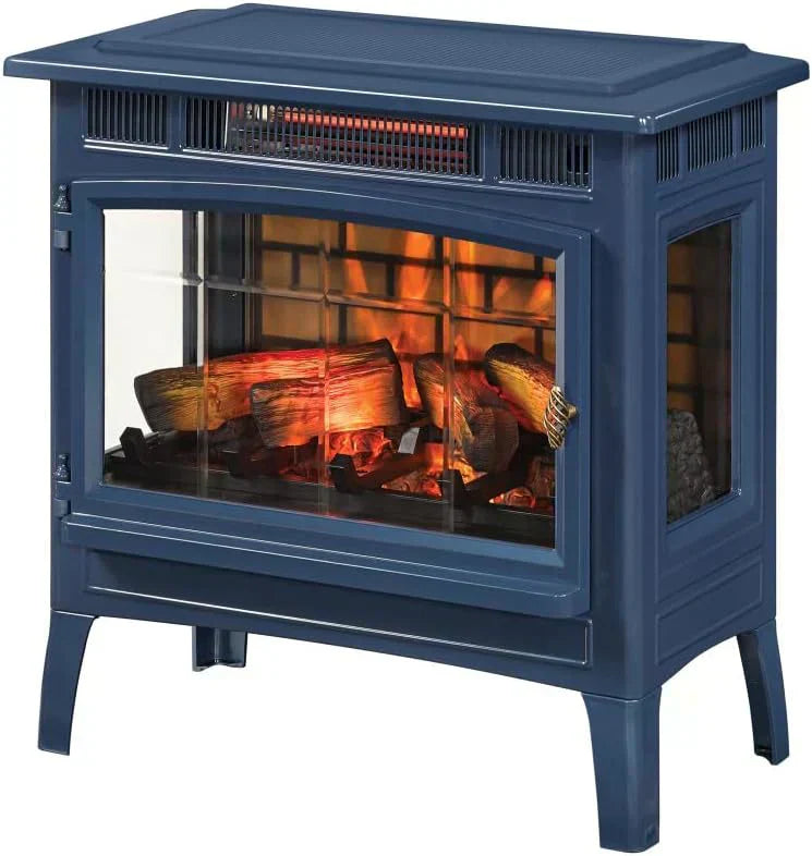 Freestanding Electric Fireplace Stove Heater with 3D Flame Effect for 1000 Sq. Ft wourant