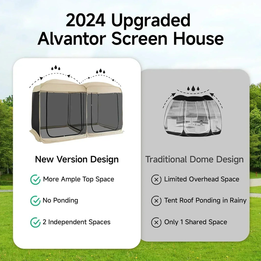 Screen gazebo sleeps 6-10-15 people Igloo-style canopy tent mosquito net on the sides Perfect wourant
