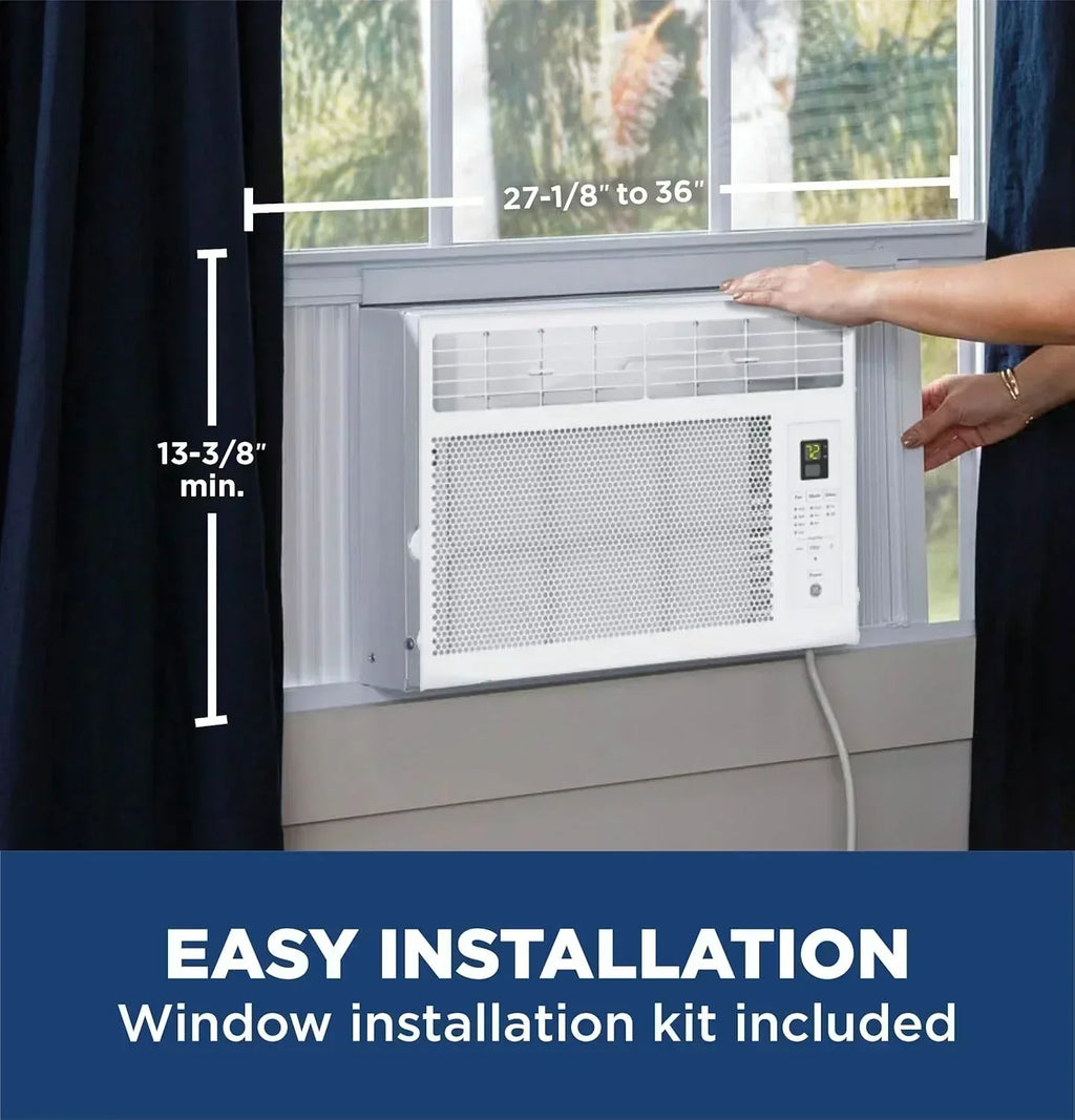 GE Window Air Conditioner Unit 6,000 BTU for Small Rooms up to 250 sq ft. with Adjustable Fan wourant
