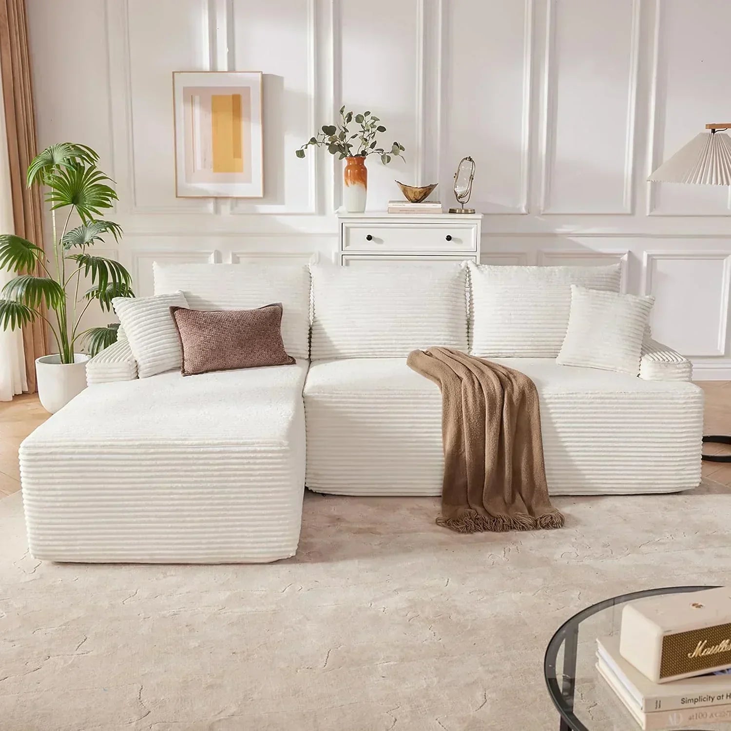 110-inch cloud sofa boneless sofa in the living room modular sofa with deep seats wourant
