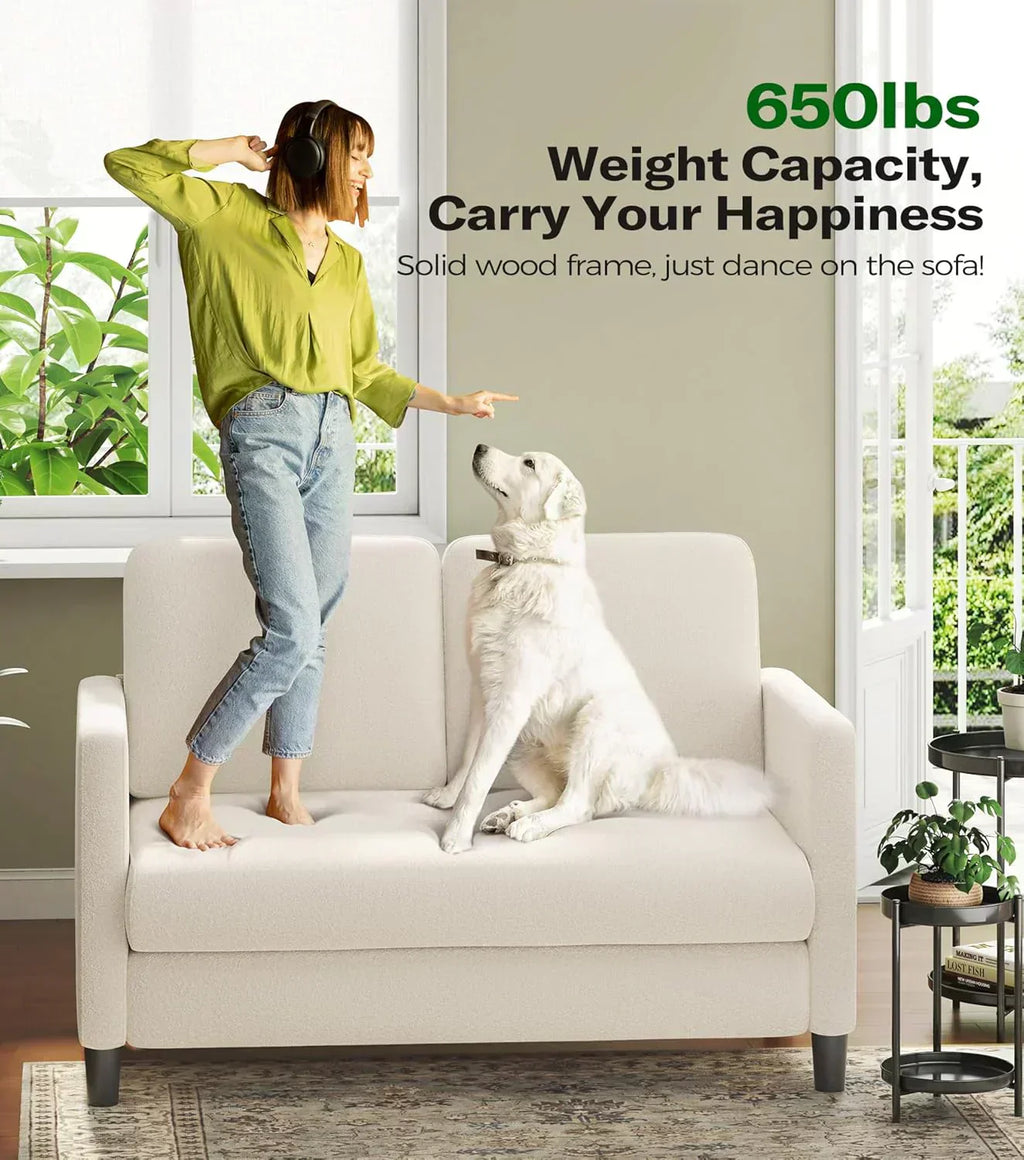 Loveseat Sofa 51" Love Seat Comfy Corduroy Small Loveseat Tool-Free Setup Couch wourant