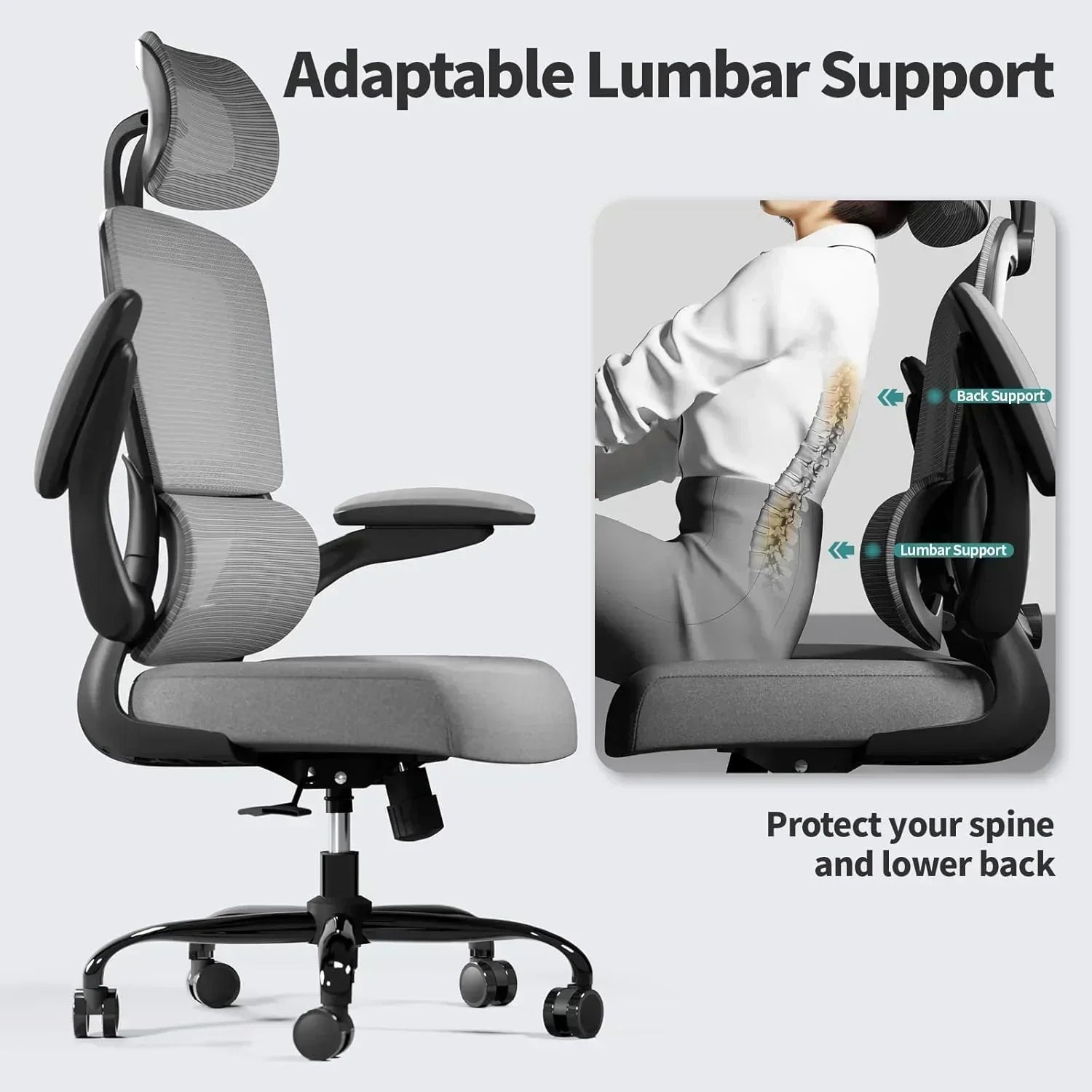 TRALT Office Chair Ergonomic Desk Chair 330 lbs Home Gaming Chair with Wheels wourant