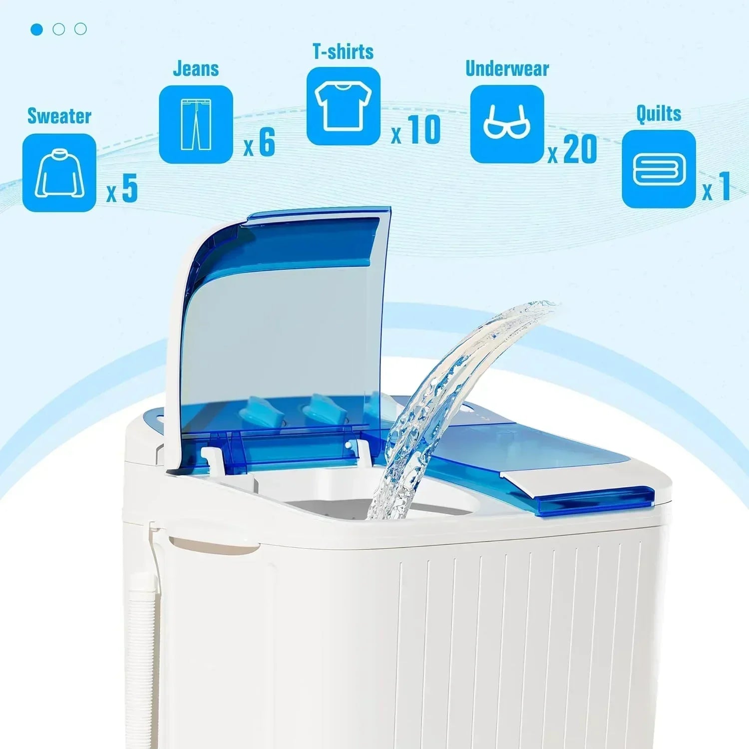 INTERGREAT Portable Washing Machine 16 lb Twin Tub Washing Machine wourant