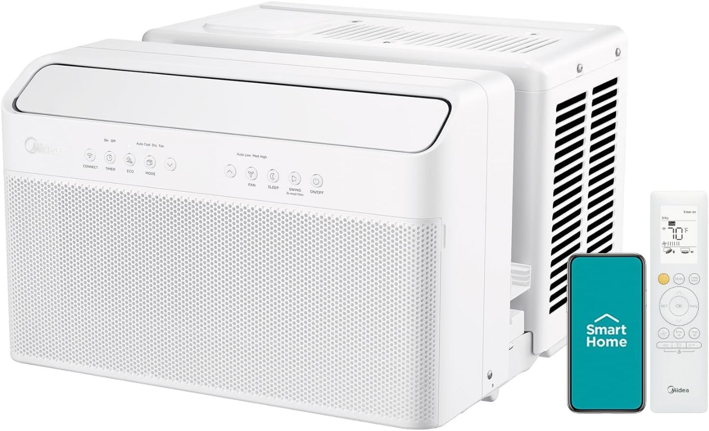 Midea 12,000 BTU U-Shaped Smart Inverter Window Air Conditioner Cools up to 550 square feet wourant