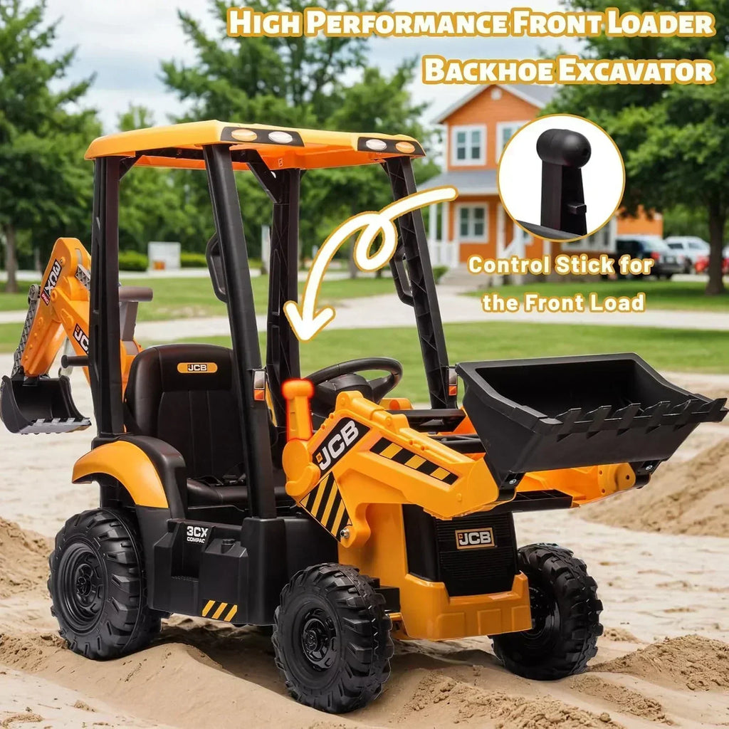 12V JCB Ride On Excavator Ride on Toys for Kids 4-8 Electric Car for Kids with Tractor wourant