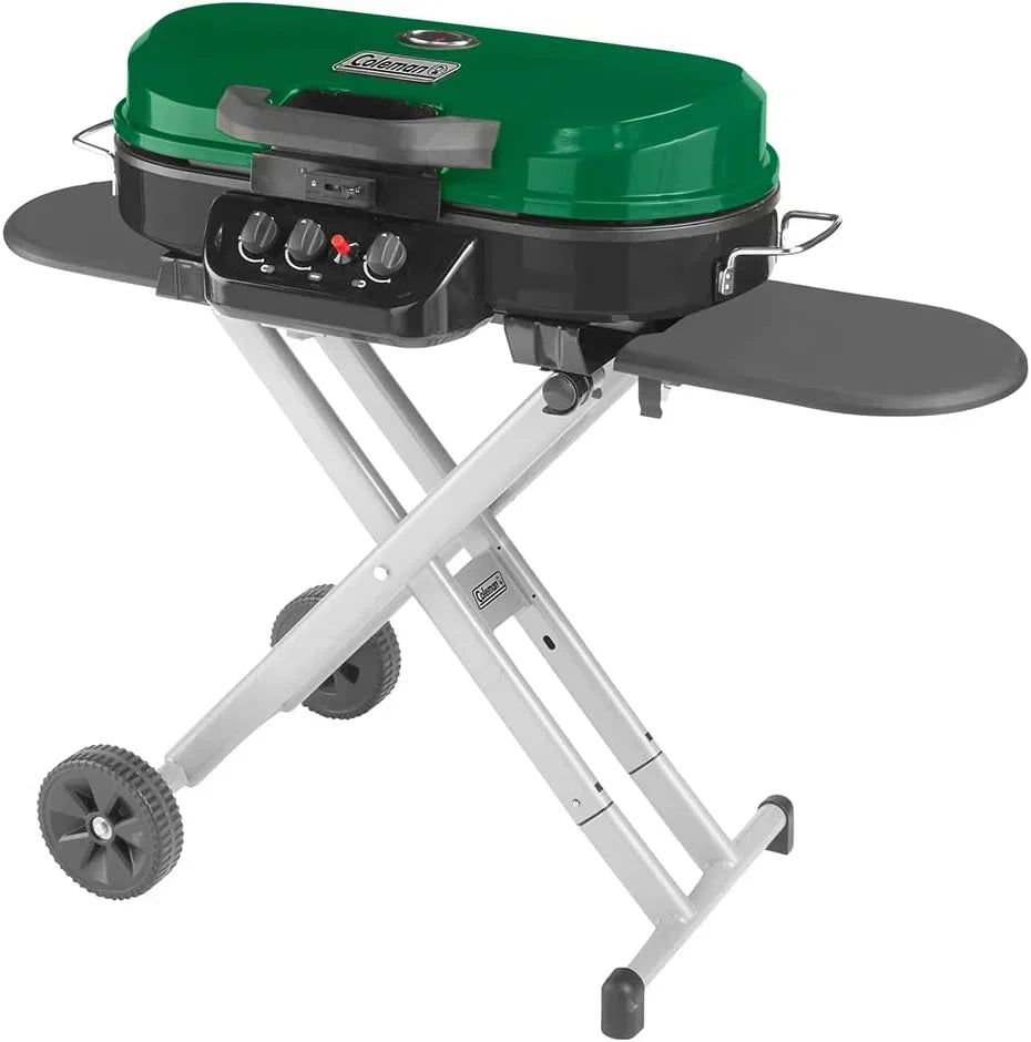 RoadTrip 285 Portable Stand-Up Propane Grill with 3 Adjustable Burners Instastart Ignition 20,000 BTUs wourant