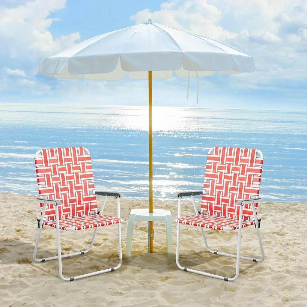 VINGLI Patio Lawn Webbed Folding Chairs Set of 2 Outdoor Beach Portable Lawn Chair wourant