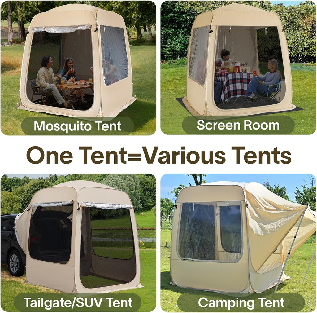 Screen gazebo sleeps 6-10-15 people Igloo-style canopy tent mosquito net on the sides Perfect wourant