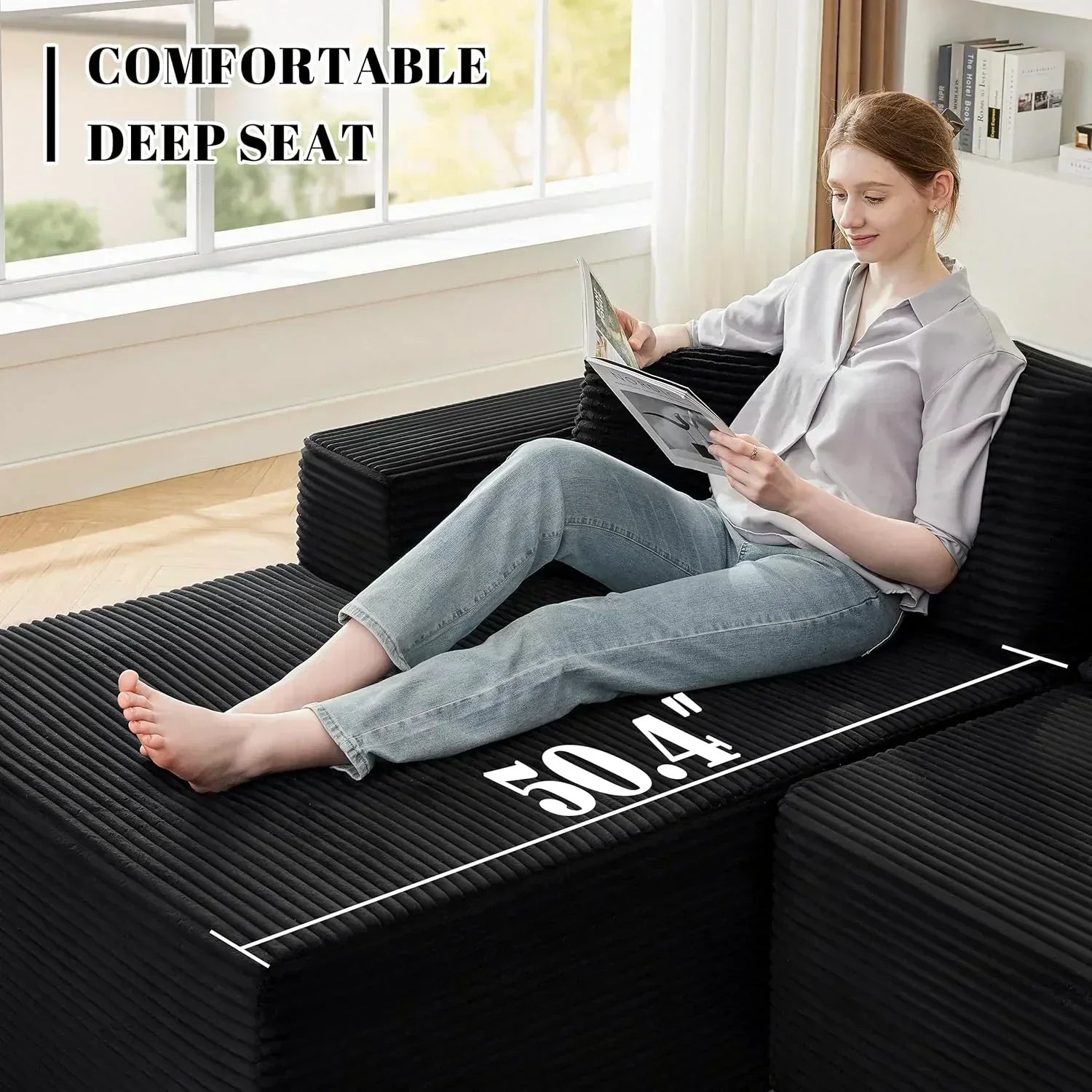 110-inch cloud sofa boneless sofa in the living room modular sofa with deep seats wourant