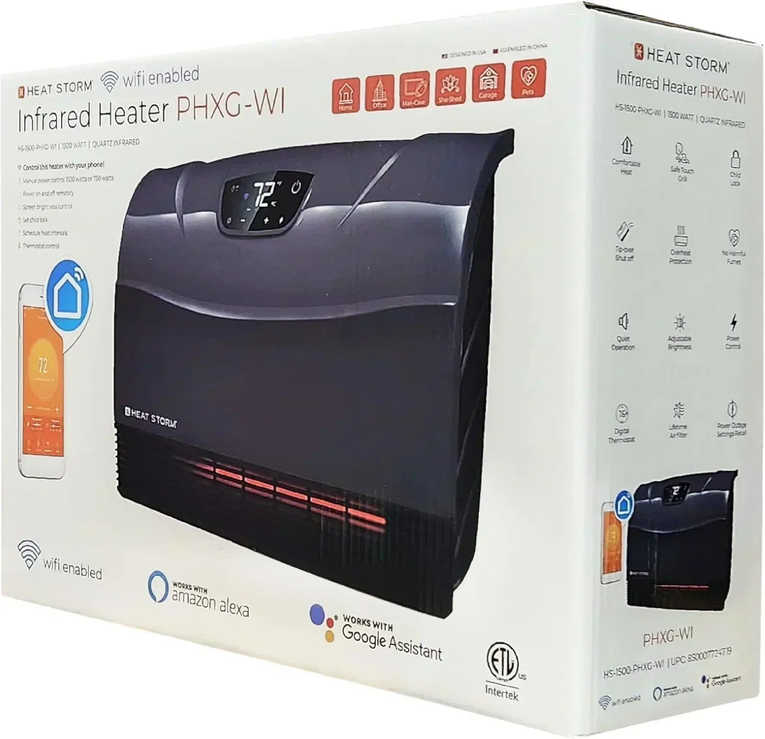 HS-1500-PHX-WIFI Infrared Heater Wifi Wall Mounted wourant