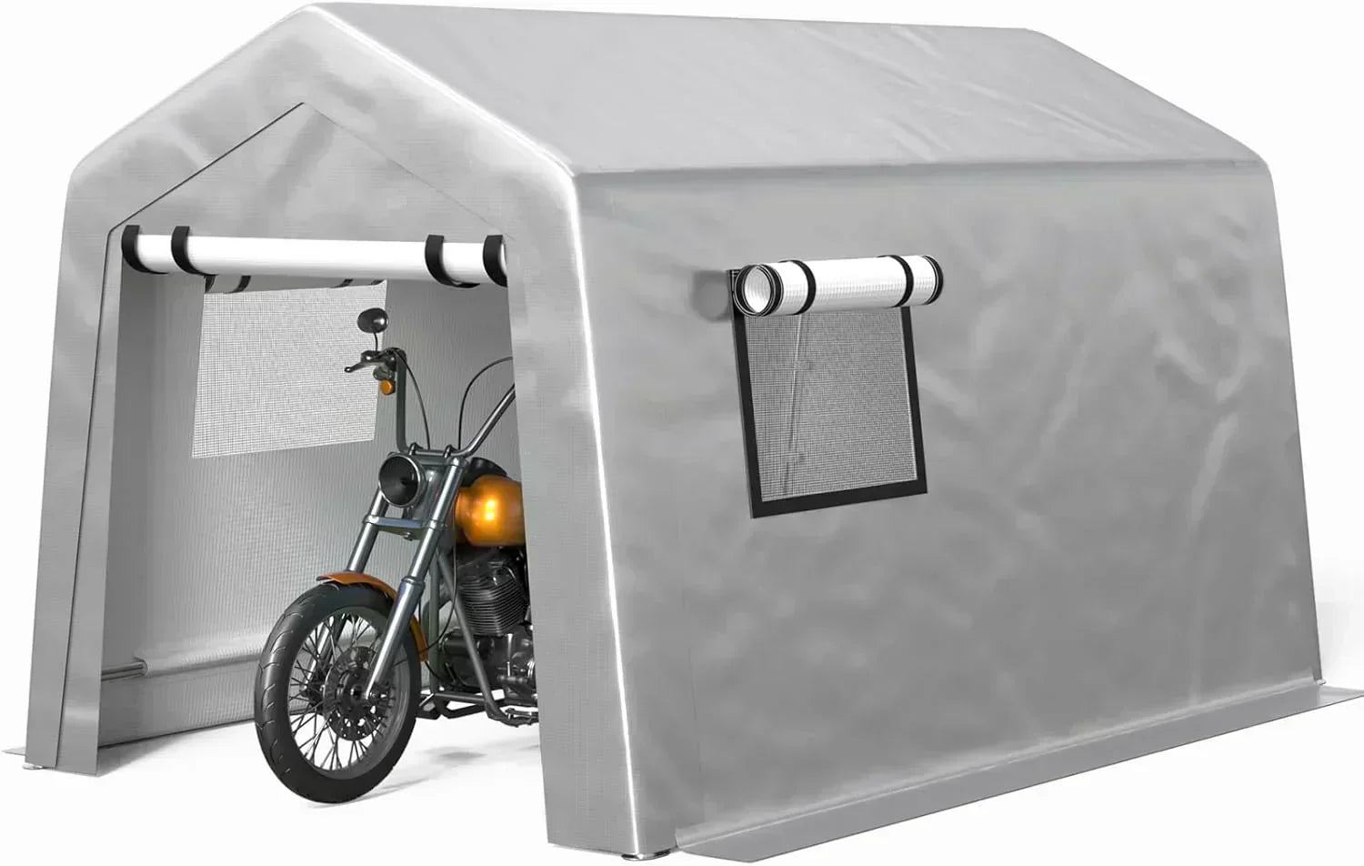 6x8 ft Heavy Duty Carport Tent Portable Garage Removable Side Walls Four Seasons Tarpaulin wourant