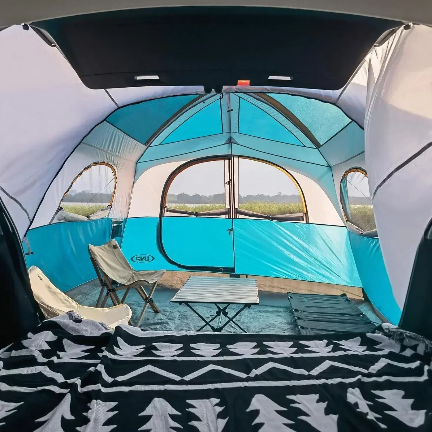 SUV Tent for Camping 6-Person SUV Tailgate Tent Easy Set Up with Rainfly 10'x9'x78in wourant