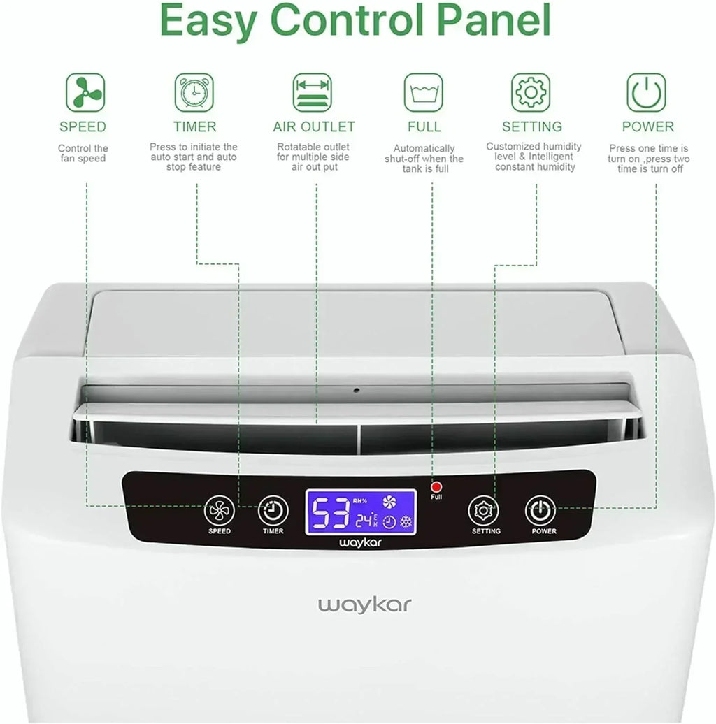 Waykar 2000 Sq Ft Dehumidifier for Home and Basements with Auto or Manual Drainage wourant