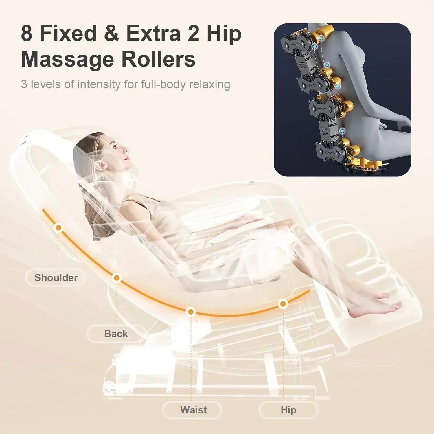 Full Body Massage Chair Zero Gravity Massage Chair with 10 Fixed Rollers Heating Foot Massage wourant