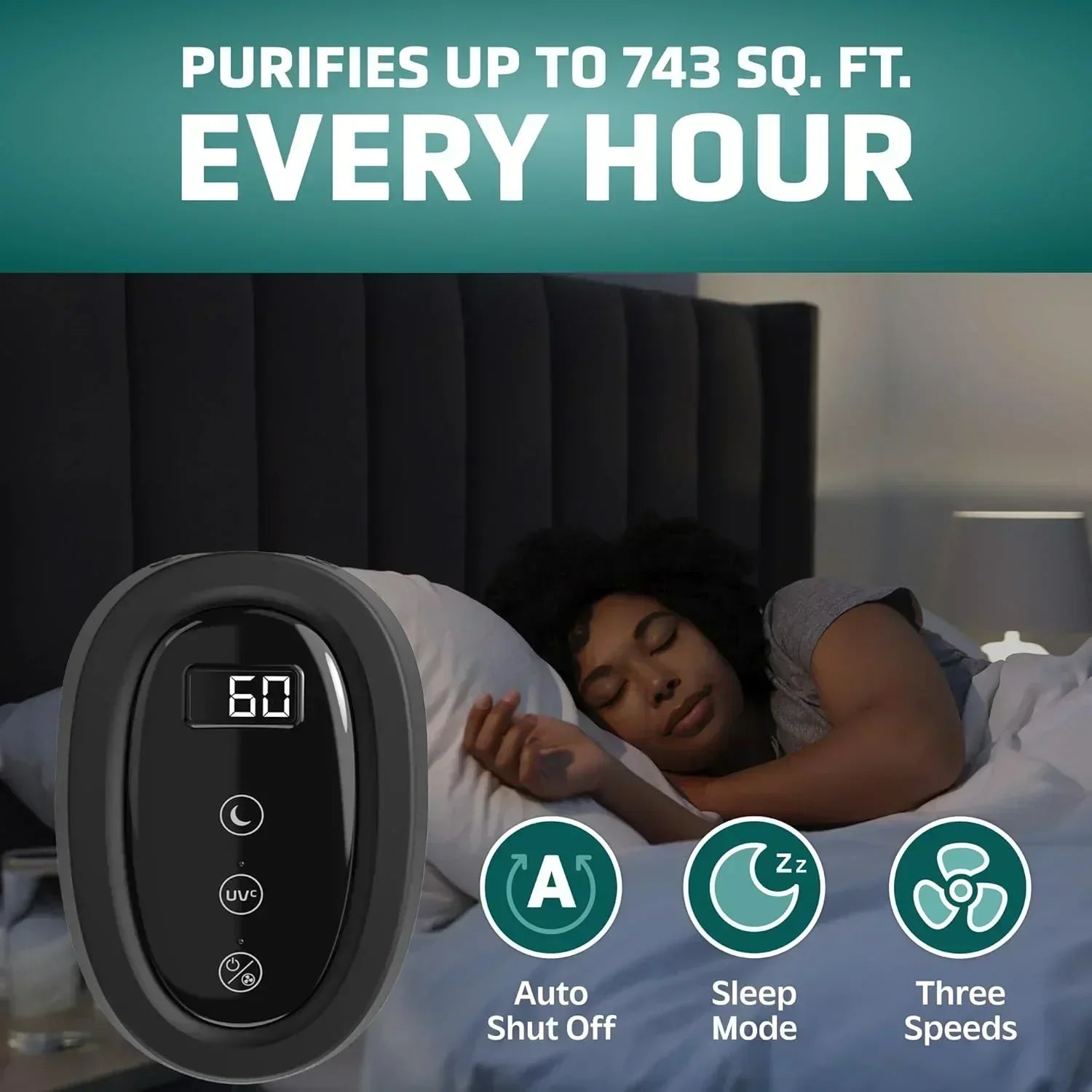 Home air purifier with HEPA pure filter wourant