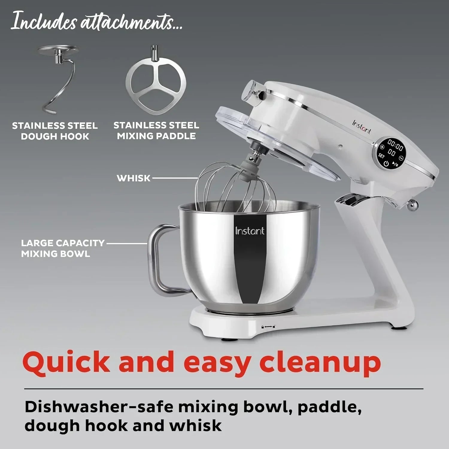 Instant Pot Instant Stand Mixer Pro 600W 10-Speed Electric Mixer with Digital Interface wourant
