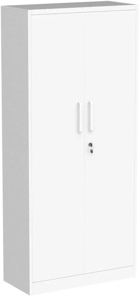 Metal Storage Cabinet with 2 Doors and 6 Shelves Black Metal Cabinet Garage Storage Cabinet wourant
