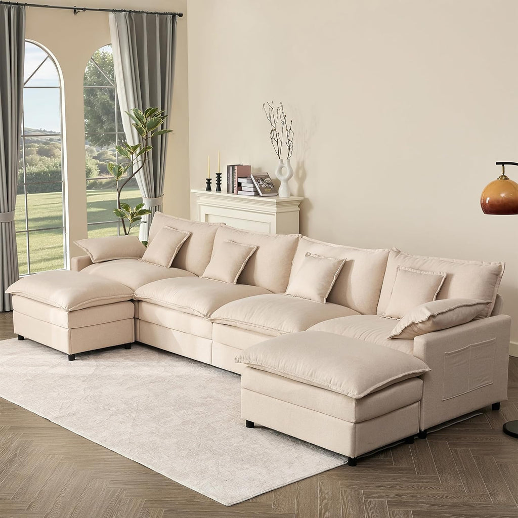 108" U-shaped sofa modular sofa three-seater comfortable cloud sofa wourant
