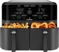 Chefman 6-Quart Dual Basket Air Fryer Digital Touchscreen Smart Sync Finish High-Frying wourant