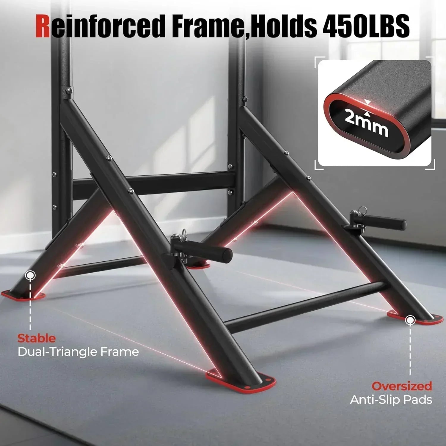 Sportsroyals Power Tower Pull Up Bar Station 450 lbs stable suspended immersion tilt station wourant