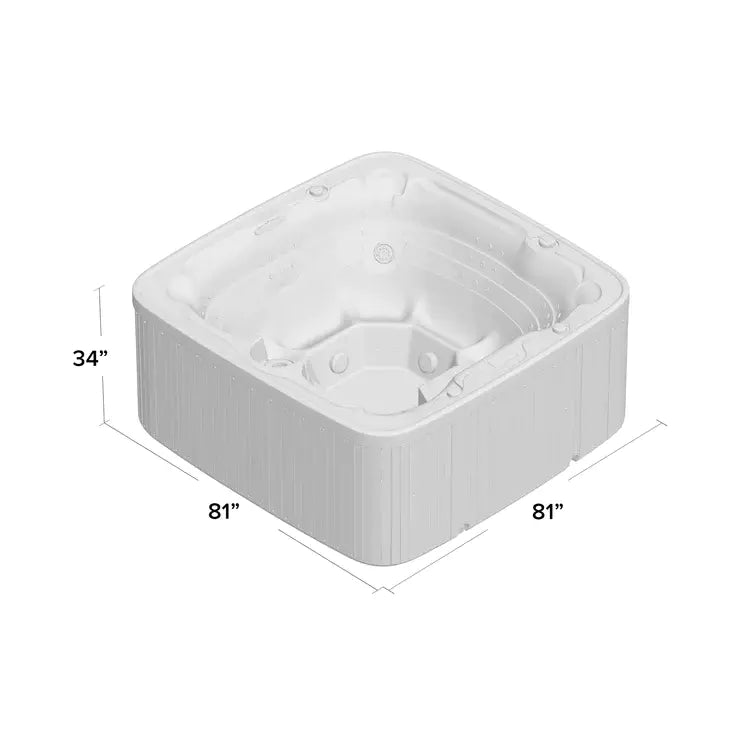 Lifesmart Spas LS700DX 230 Volt 7-Person 90-Jet Square Hot Tub with Ozonato wourant