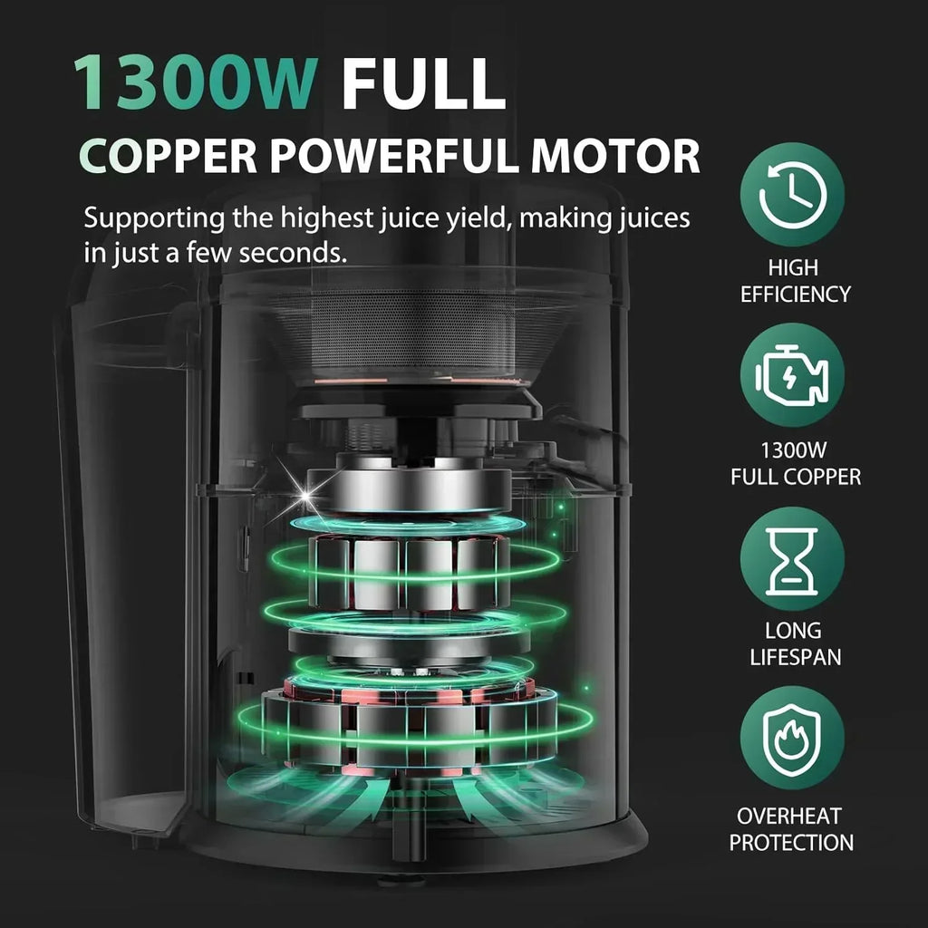 1300W KOIOS Centrifugal Juicer with Extra Large 3" Feed Chute and Titanium Filter wourant