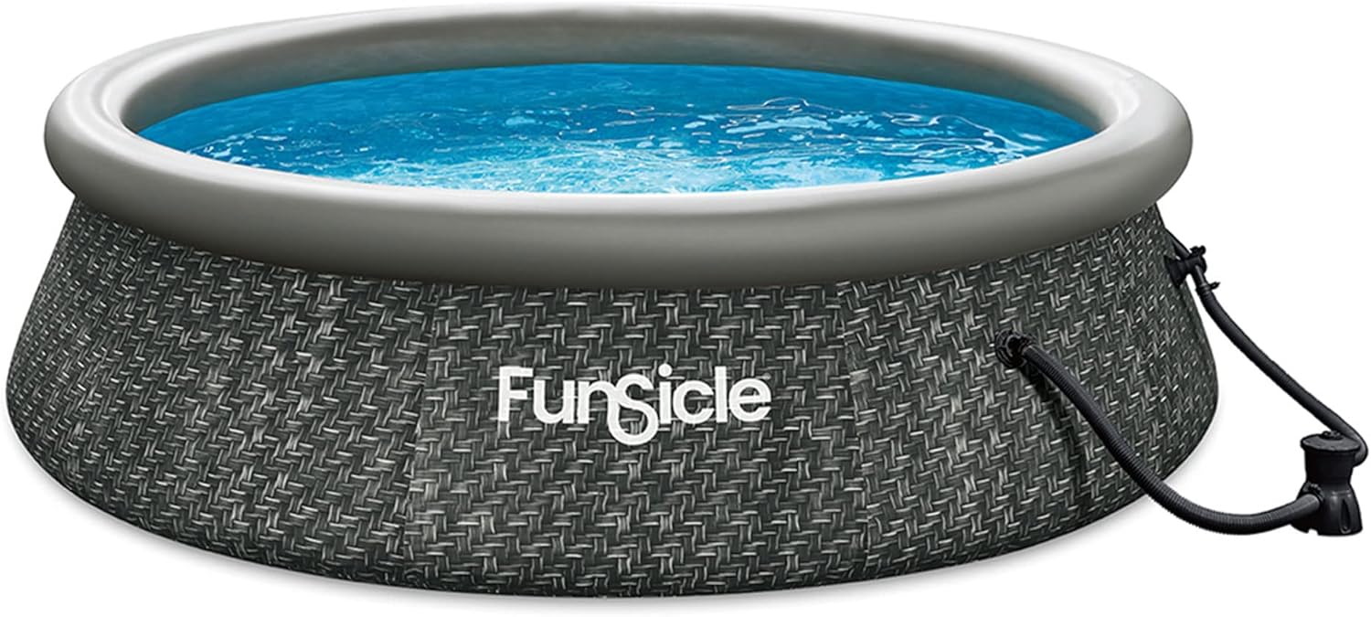 Funsicle 12 Foot by 36 Inch Quickset Round Inflatable Ring Top Outdoor Swimming Pool Set wourant