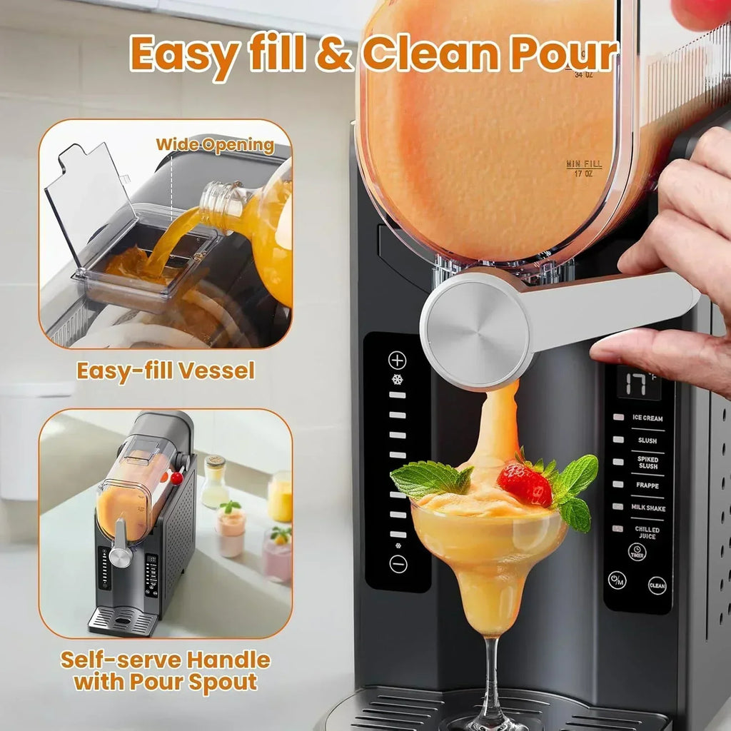Slushie Machine Professional Frozen Drink Maker No Ice Needed Slushie Machine with LED Display wourant