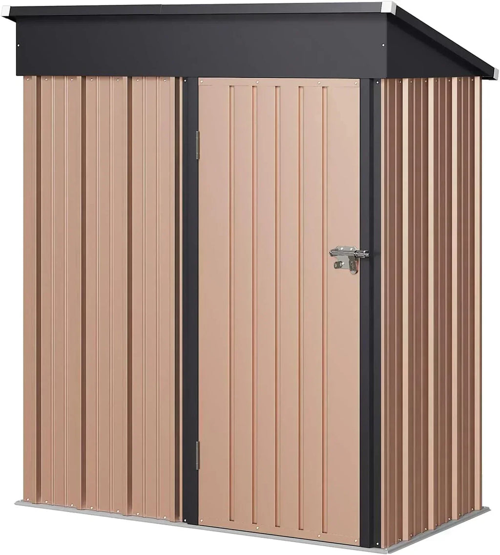 Aoxun 6.2x4 FT Shed Outdoor Storage Shed Metal Garden Shed Sloping Roof Tool Shed Bike Shed wourant