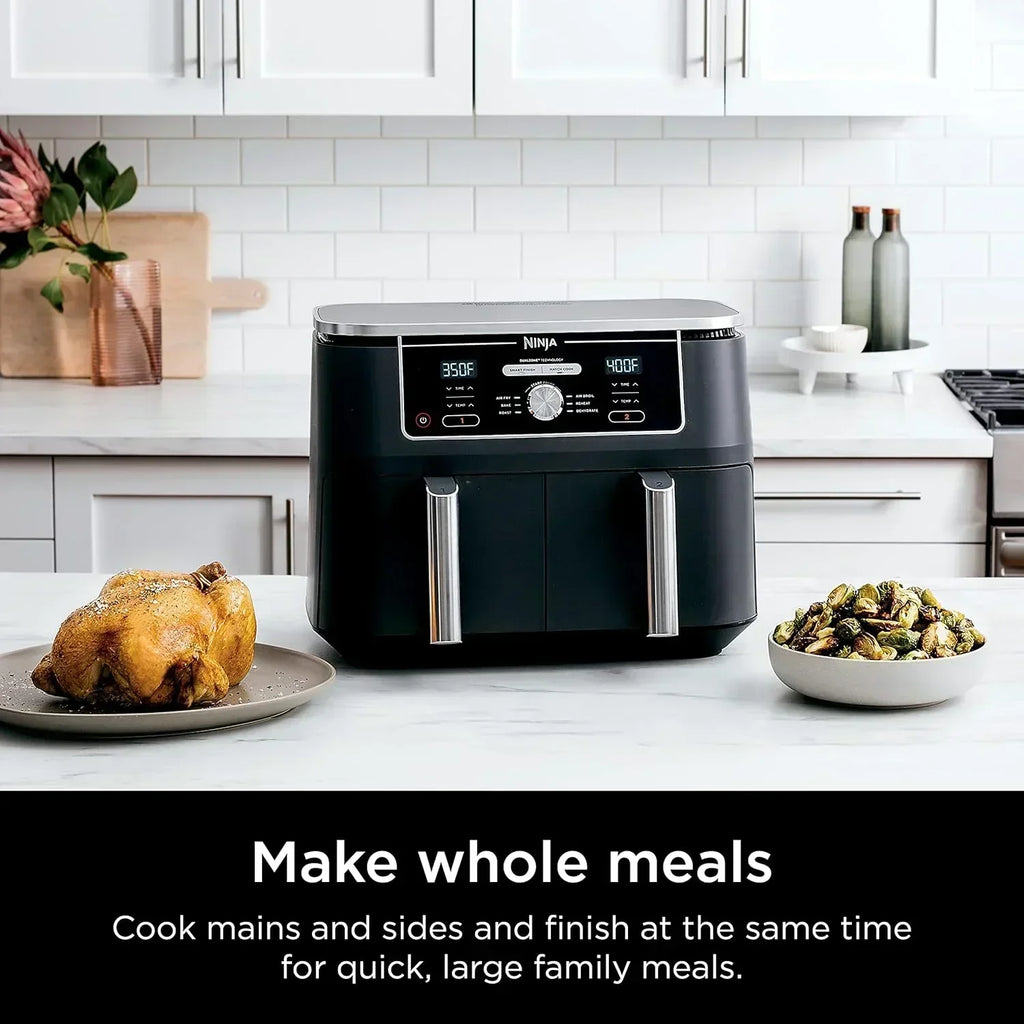 Ninja Foodi 6-in-1 FlexBasket Air Fryer with 7 QT MegaZone Basket Divider for Large Proteins wourant