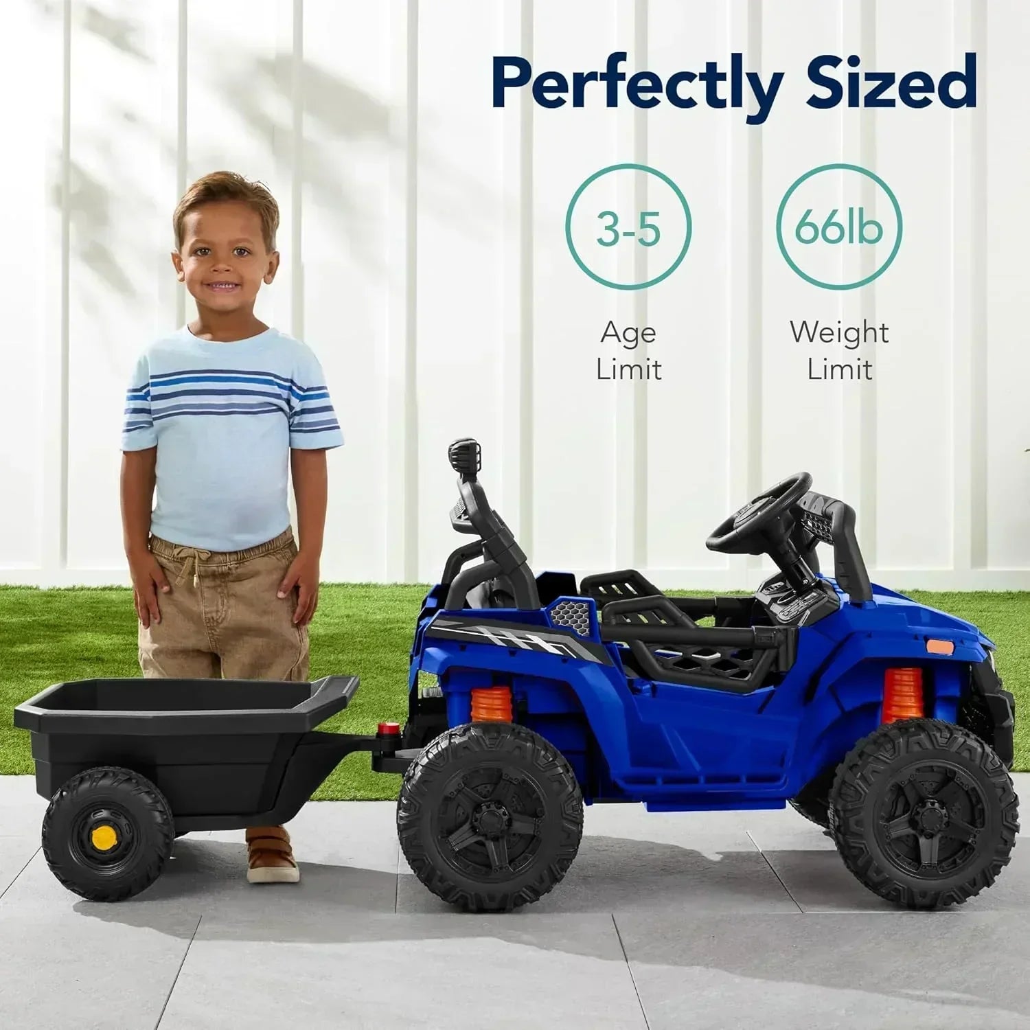 Children's black UTV electric children's car wourant