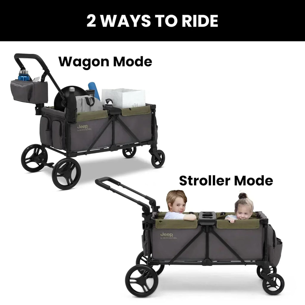 Jeep Sport All-Terrain Stroller Wagon by Delta Children Includes Canopy Parent Organizer wourant