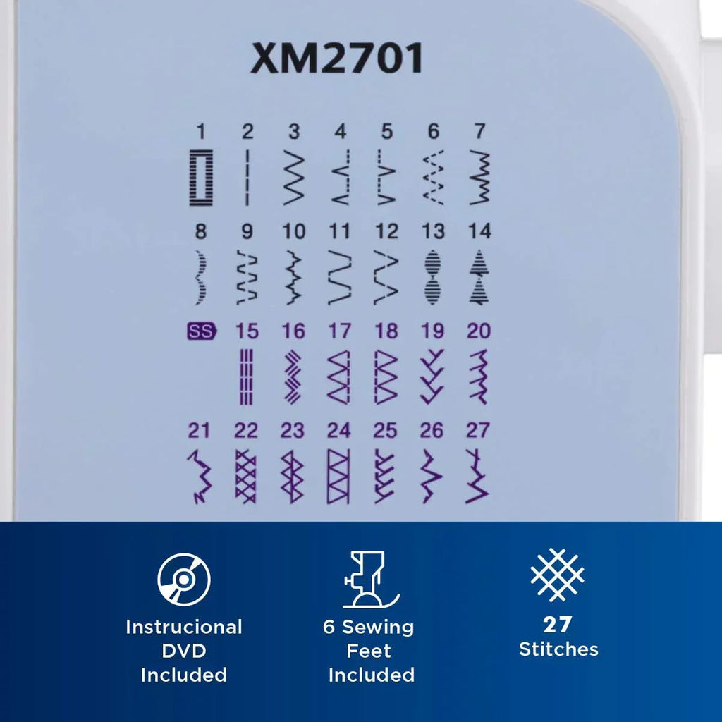 Brother XM2701 Sewing Machine Lightweight Full Featured 27 Stitches 6 Included Feet wourant