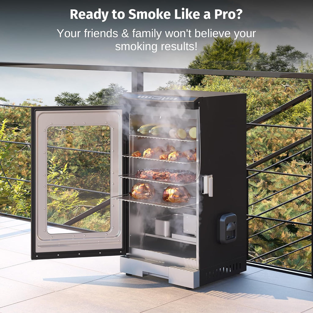 EAST OAK 30" Outdoor Electric Smoker Built-in meat probe smokes up to 6 times longer wourant