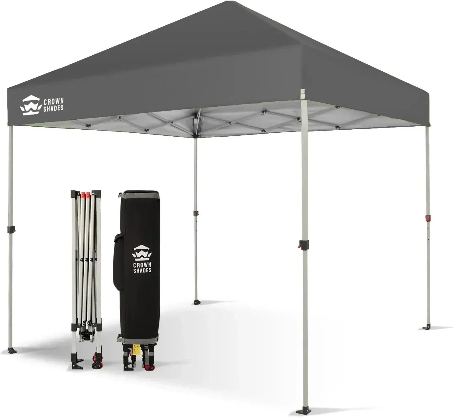 10x10 Pop-Up Awning One-Click Installation Beach Tent Outdoor Sunshade Silver Coated Top wourant
