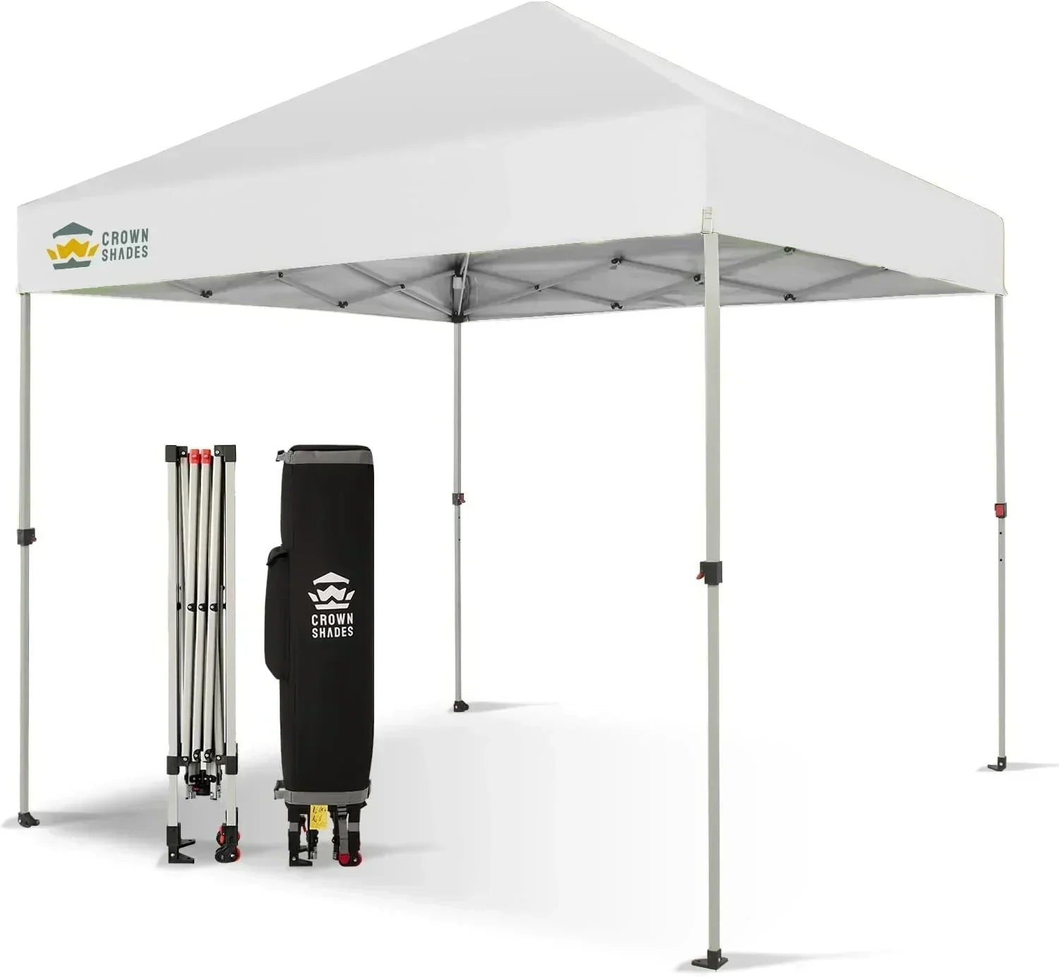 10x10 Pop-Up Awning One-Click Installation Beach Tent Outdoor Sunshade Silver Coated Top wourant