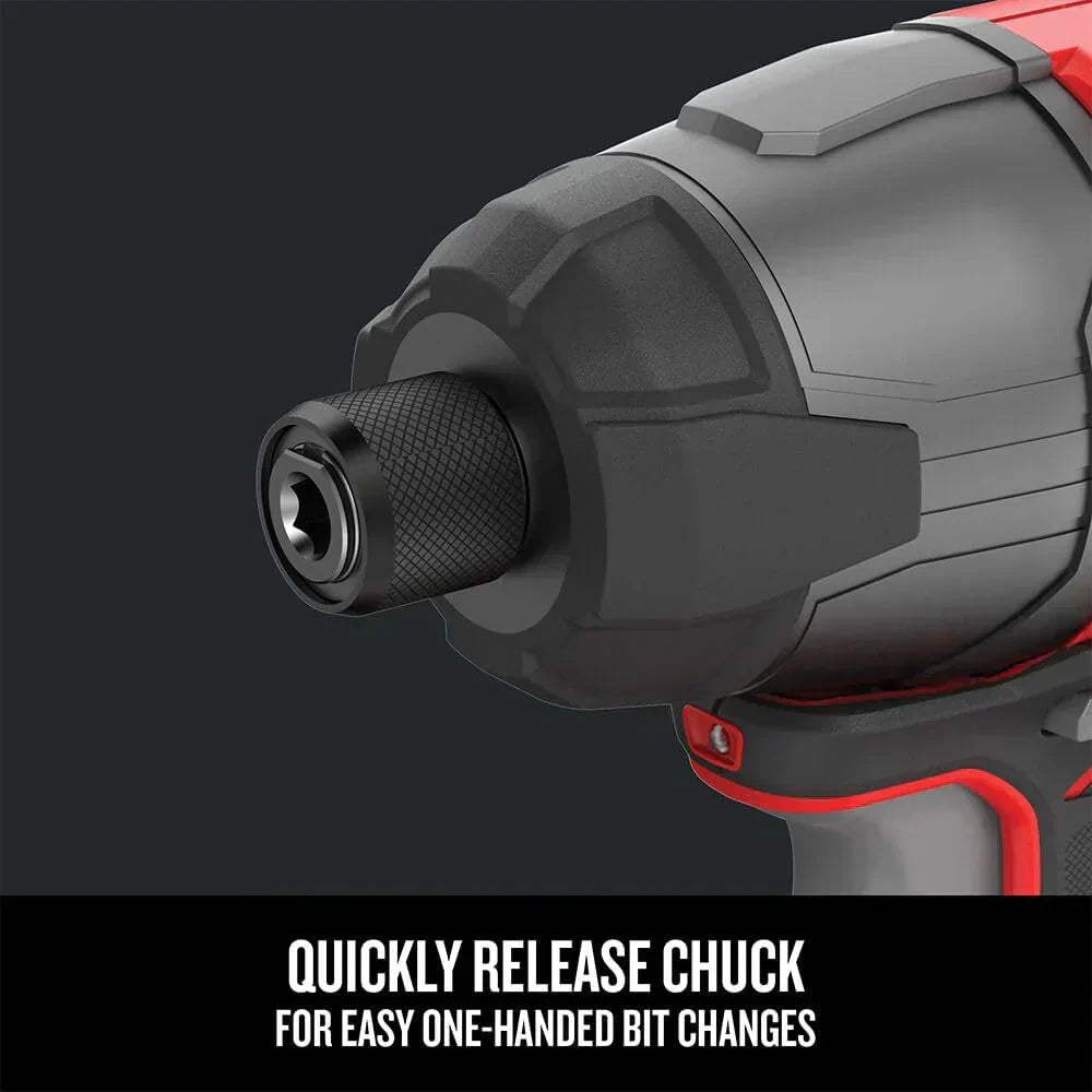 20V MAX Impact Driver Kit 1/4 Inch 2,800 RPM LED Work light Battery and Charger Included wourant