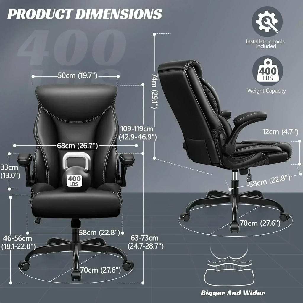 Office Chair Large High-Foot Computer Desk Chair Chair Lumbar Support Rotating Computer Chair wourant