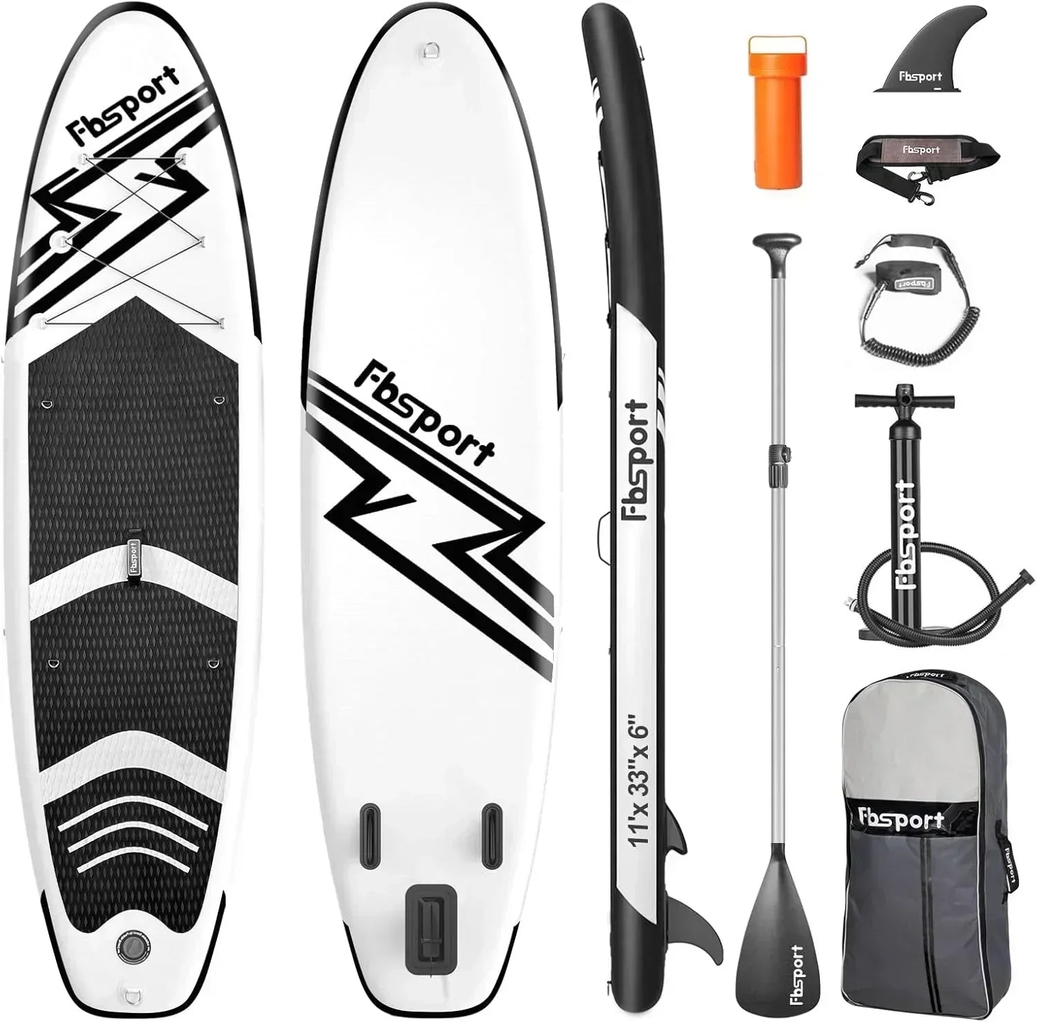 FBSPORT 11' Premium Stand Up Paddle Board Yoga Board with Durable SUP Accessories Carry Bag wourant