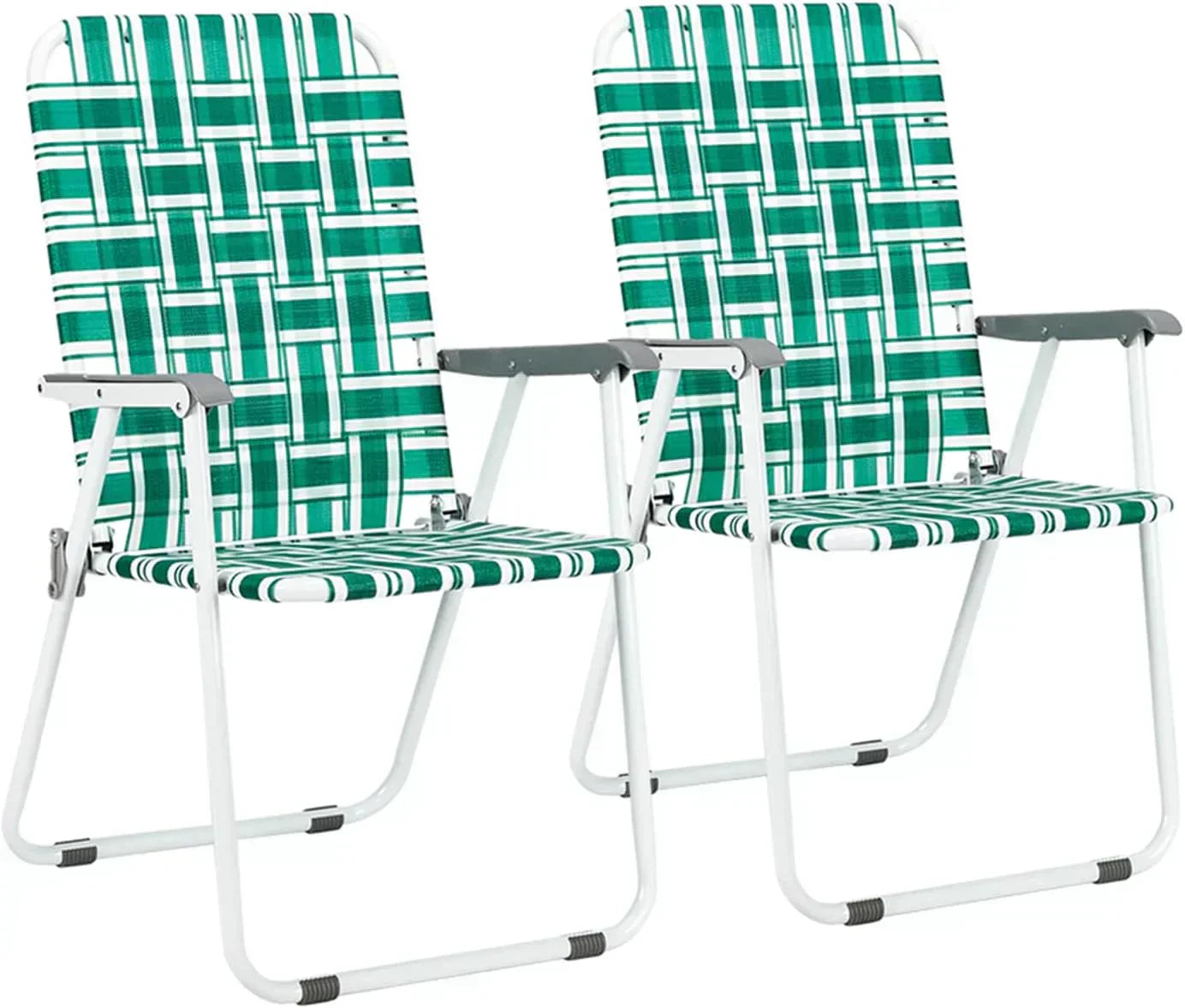 VINGLI Patio Lawn Webbed Folding Chairs Set of 2 Outdoor Beach Portable Lawn Chair wourant