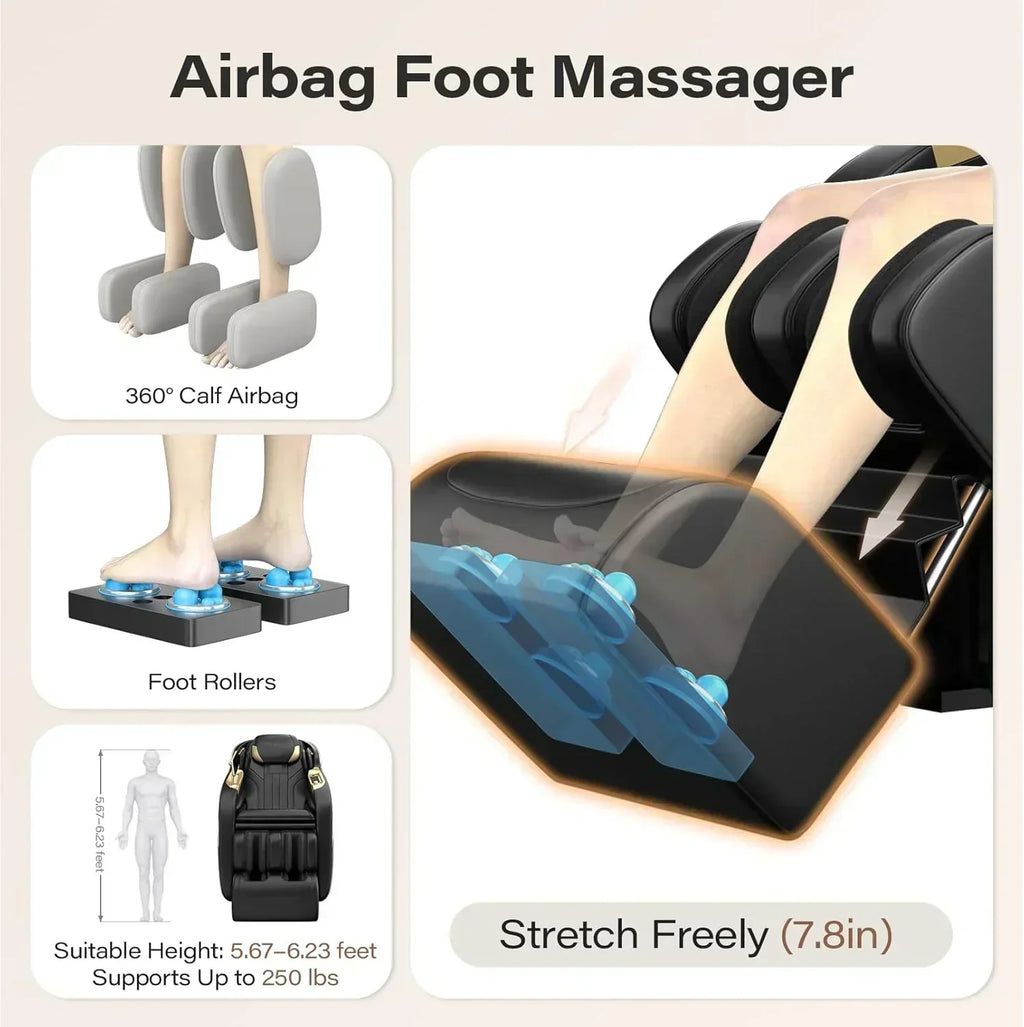 Full Body Massage Chair 160° Zero Gravity Recliner with Body Scan Shiatsu Massage Chair wourant