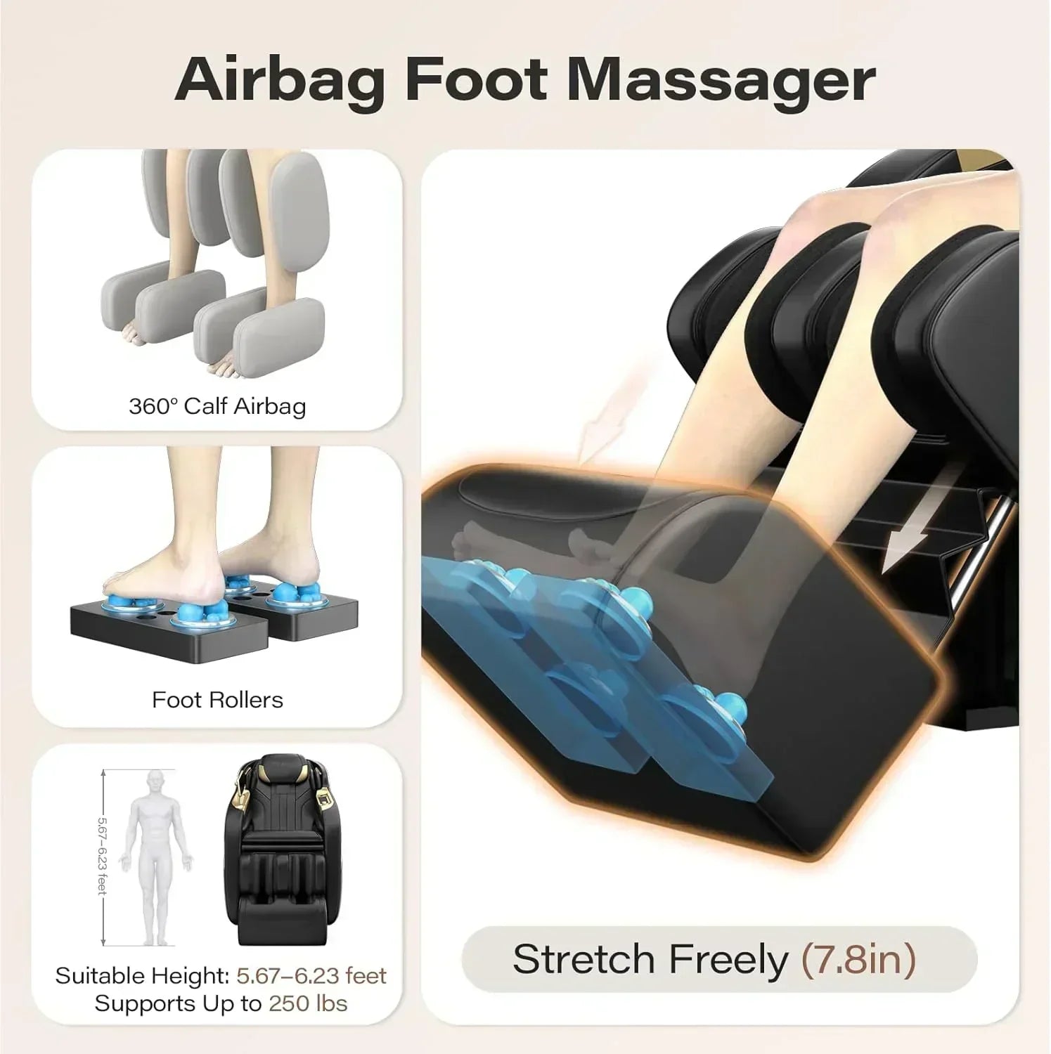 Full Body Massage Chair 160° Zero Gravity Recliner with Body Scan Shiatsu Massage Chair wourant