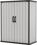 Keter Premier Tall 4.6 x 5.6 ft. Resin Outdoor Storage Shed with Shelving Brackets Patio Furniture wourant